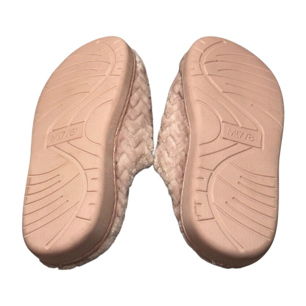 Women's M(7-8) Mule Baby Pink Faux Fur Lined Comfort Casual Slip-On Slippers - Picture 5 of 6
